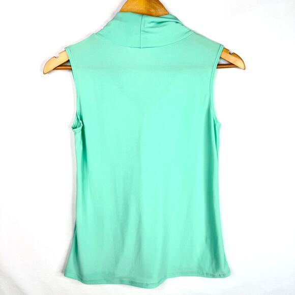 Tiffany & Grey Petite Teal Knotted Tank Top Small - Picture 2 of 5